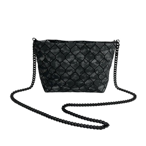 Patrizia Luca Women's Black Geo Tile & Chain Strap Shoulder Crossbody Bag Sz S - Picture 1 of 12
